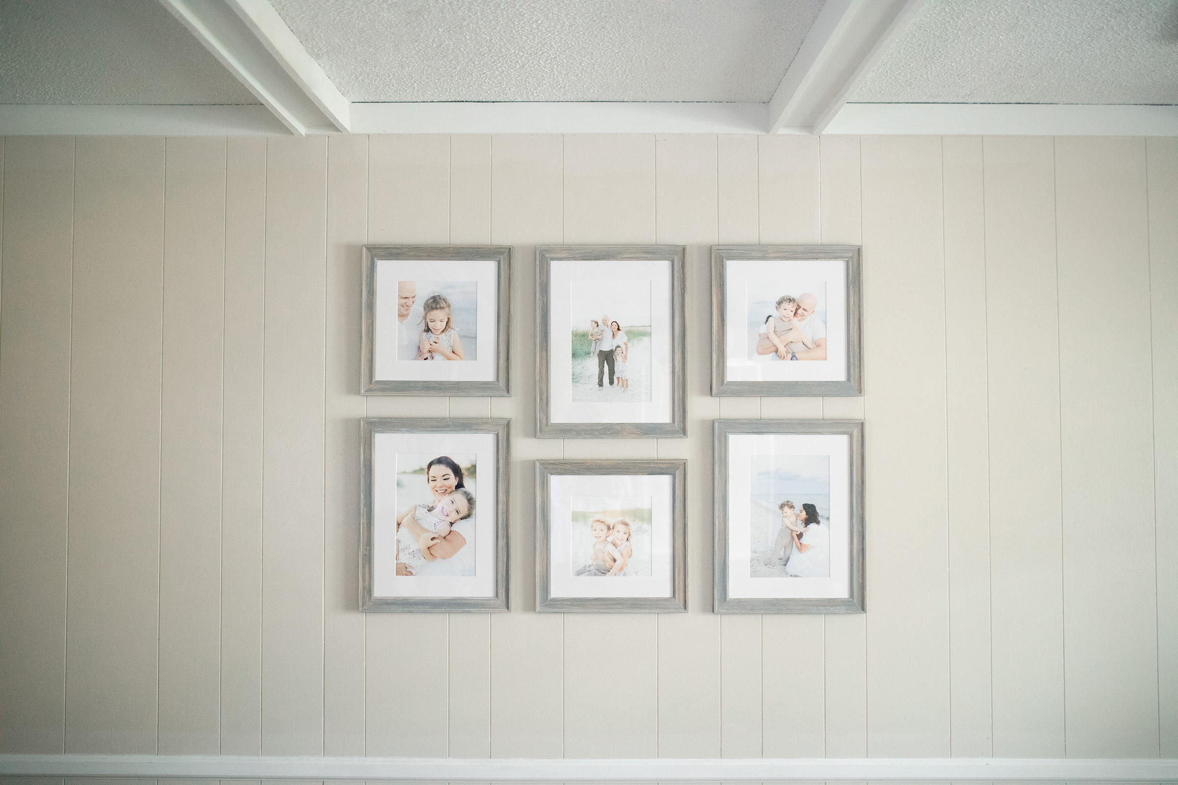 MS Gulf Coast family photographer framed wall gallery of beach portraits