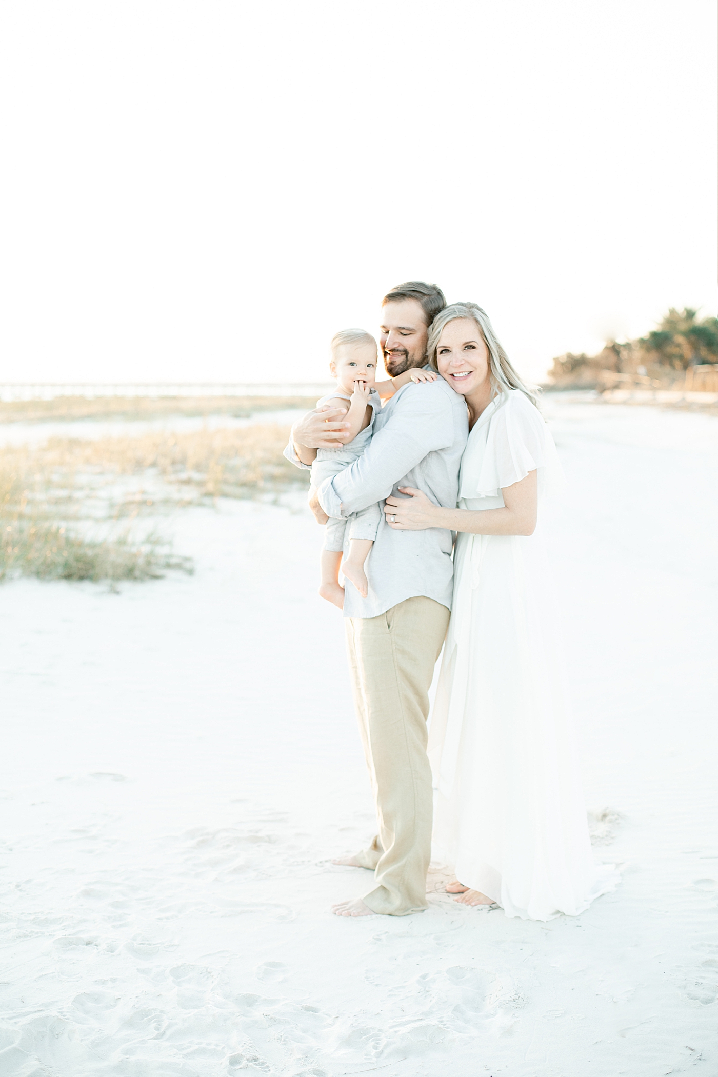 Sunset beach session with family. Photo by Little Sunshine Photography.