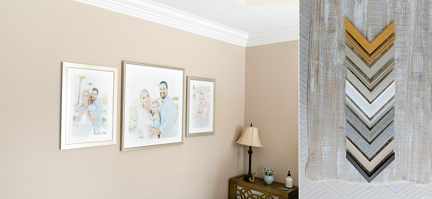 Custom gallery wall | Framing options for custom gallery wall | Photo by Little Sunshine Photography