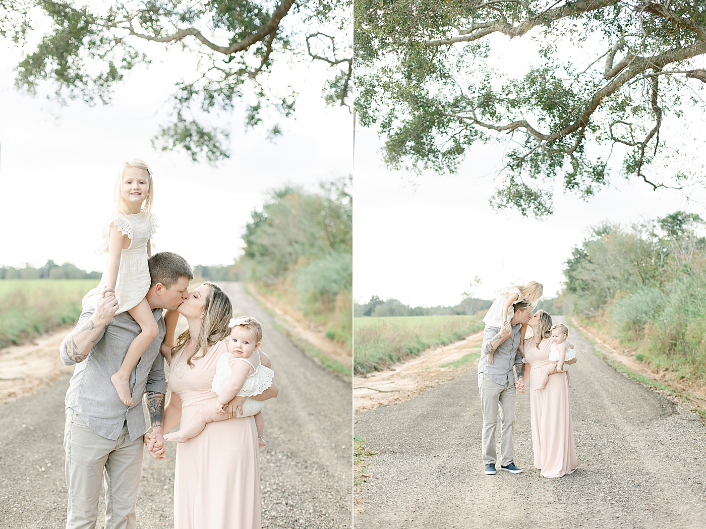 Family interacting while walking a dirt path | Photo by Little Sunshine Photography 