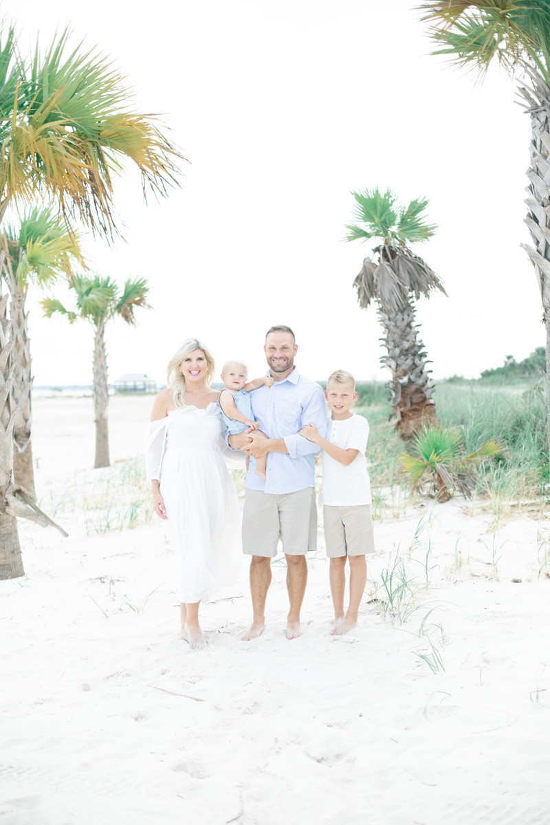 baby boy and family on beach MS Gulf Coast